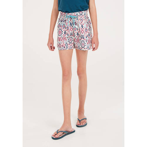 Protest casual short met all over print wit blauw warmrood Korte broek Meisjes Polyester 164