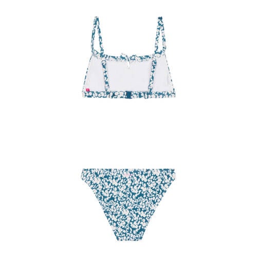 Protest crop bikini PRTGISSY JR blauw wit Meisjes Polyamide Bloemen 176