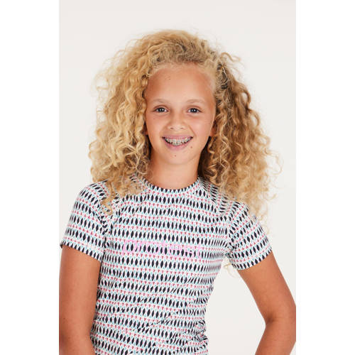 Protest UV T-shirt PRTICET JR blauw roze UV shirt Meisjes Polyester Ronde hals 104