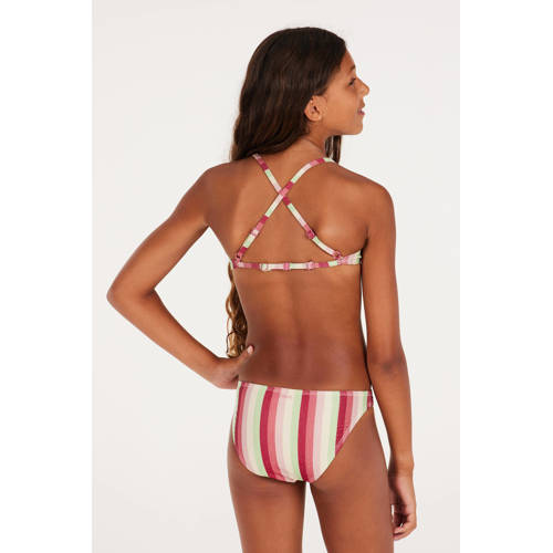 Protest crop bikini met lurex PRTSHEILA JR roze groen Meisjes Polyester 176