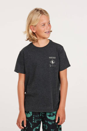 T-shirt met backprint donkergrijs