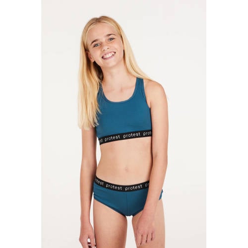 Protest crop bikini PRTBEAU JR blauw Meisjes Polyester Effen - maat 140 afbeelding