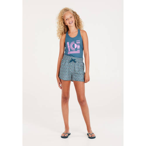 Protest casual short met all over print blauw wit rood Korte broek Meisjes Polyester 152