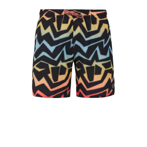Protest zwemshort PRTDESERT JR zwart geel blauw rood Jongens Polyester 152