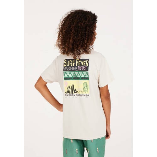 Protest T-shirt met printopdruk ecru Jongens Stretchkatoen Ronde hals Printopdruk 104