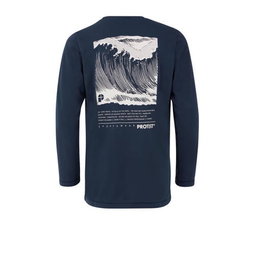 Protest UV T-shirt PRTHORN JR donkerblauw UV shirt Jongens Polyester Ronde hals 140