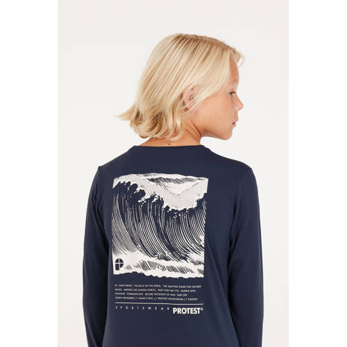 Protest UV T-shirt PRTHORN JR donkerblauw UV shirt Jongens Polyester Ronde hals 140