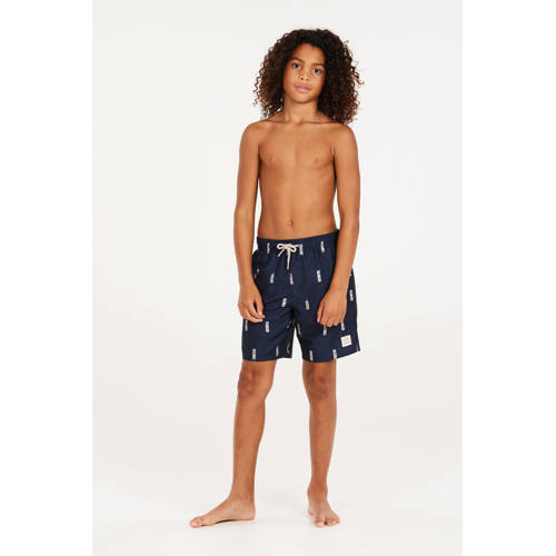 Protest zwemshort PRTBITMAP JR donkerblauw Jongens Polyester All over print 128