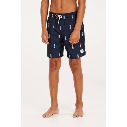 Protest zwemshort PRTBITMAP JR donkerblauw Jongens Polyester All over print 128