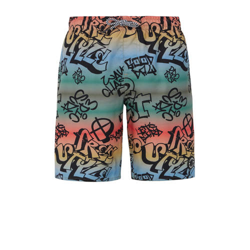 Protest zwemshort PRTNIO JR groen blauw rood geel Jongens Polyester All over print 104