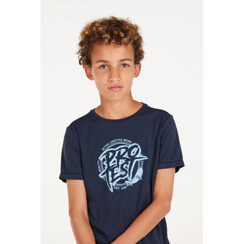 Protest UV T-shirt PRTISLAND JR donkerblauw UV shirt Jongens Polyester Ronde hals 128