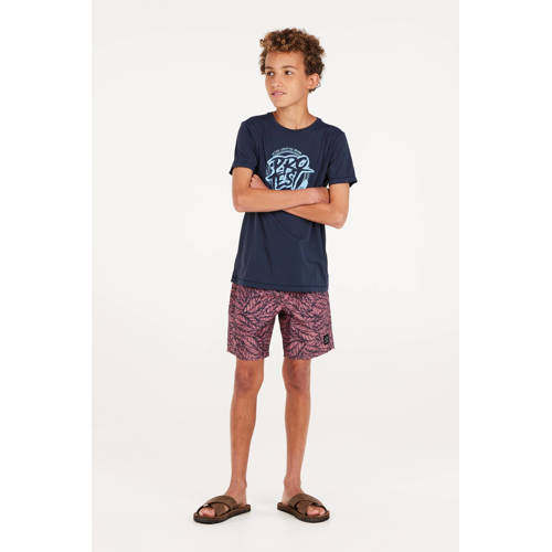 Protest UV T-shirt PRTISLAND JR donkerblauw UV shirt Jongens Polyester Ronde hals 128