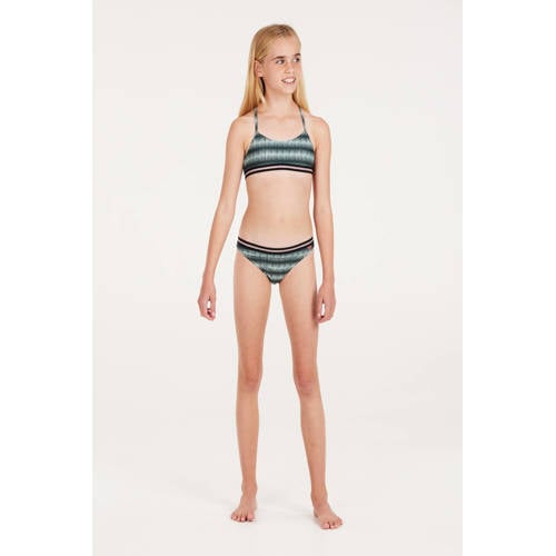 Protest crop bikini PRTENJOY JR donkergroen Meisjes Polyamide Streep 176