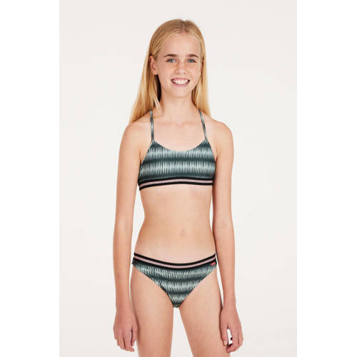 Protest crop bikini PRTENJOY JR donkergroen Meisjes Polyamide Streep 176