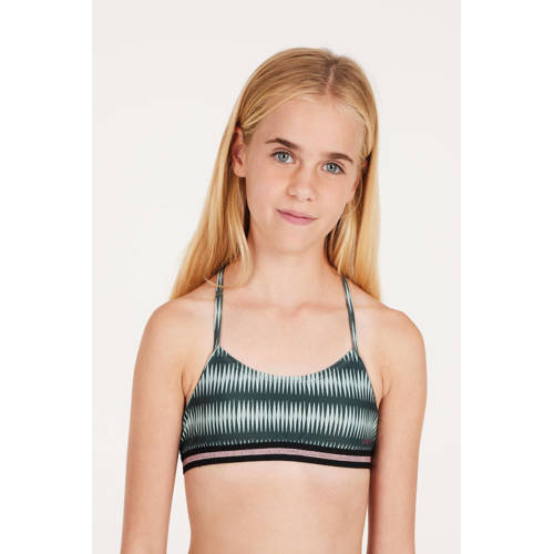 Protest crop bikini PRTENJOY JR donkergroen Meisjes Polyamide Streep 176