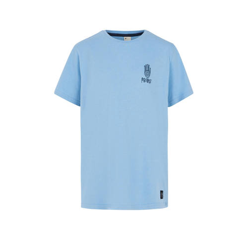 Protest T-shirt met printopdruk lichtblauw Jongens Stretchkatoen Ronde hals - 104