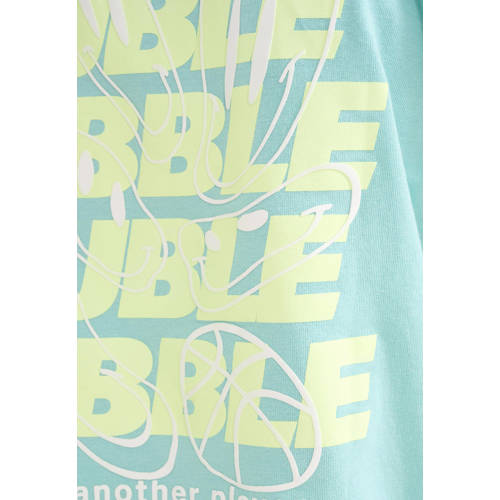 Shoeby T-shirt met backprint lichtblauw Jongens Katoen Ronde hals Backprint 98 104