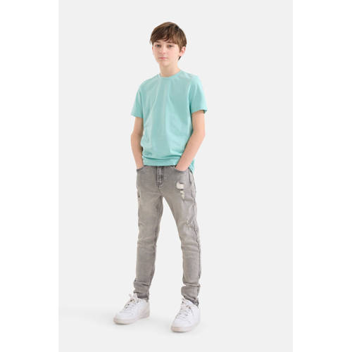 Shoeby T-shirt met backprint lichtblauw Jongens Katoen Ronde hals Backprint 98 104