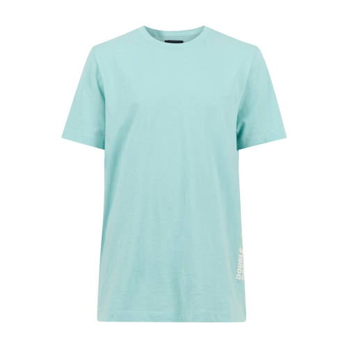 Shoeby T-shirt met backprint lichtblauw Jongens Katoen Ronde hals Backprint - 110/116