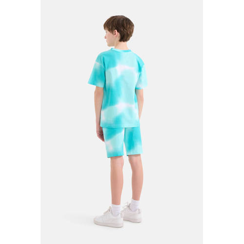 Shoeby tie-dye sweatshort turquoise wit Korte broek Blauw Jongens Katoen 98 104