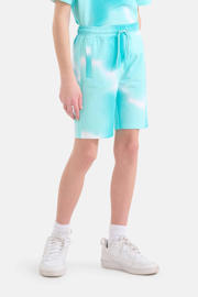 thumbnail: Blauwe jongens Shoeby tie-dye sweatshort van katoen met regular fit, regular waist, elastische tailleband met koord en meerkleurige print