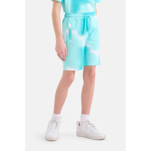 Shoeby tie-dye sweatshort turquoise wit Korte broek Blauw Jongens Katoen 98 104