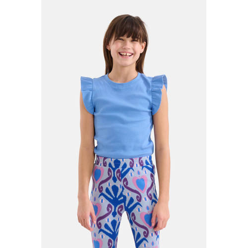 Shoeby T-shirt blauw Meisjes Katoen Ronde hals Effen 98 104