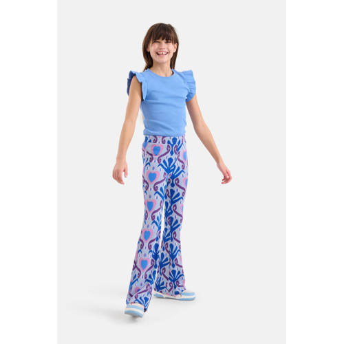 Shoeby T-shirt blauw Meisjes Katoen Ronde hals Effen 98 104