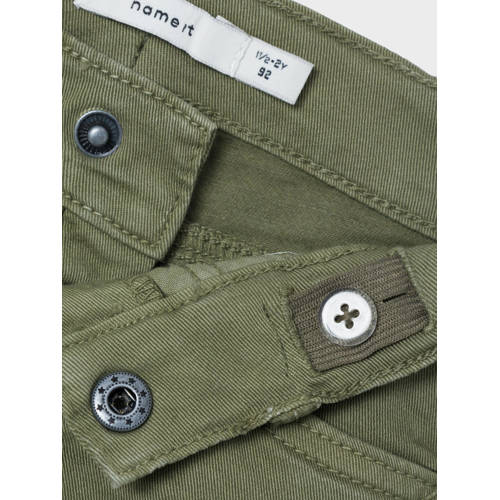 name it MINI regular fit casual short NMMSILAS donkergroen Korte broek Jongens Stretchkatoen 86