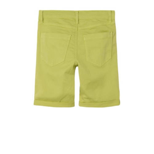 name it KIDS regular fit bermuda NKMSILAS ISAK limegeel Korte broek Jongens Stretchkatoen 134