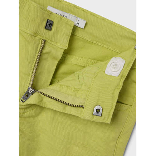 name it KIDS regular fit bermuda NKMSILAS ISAK limegeel Korte broek Jongens Stretchkatoen 134