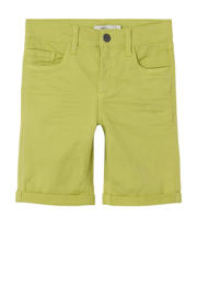 thumbnail: Gele jongens NAME IT KIDS regular fit bermuda van stretchkatoen met rits- en knoopsluiting en effen