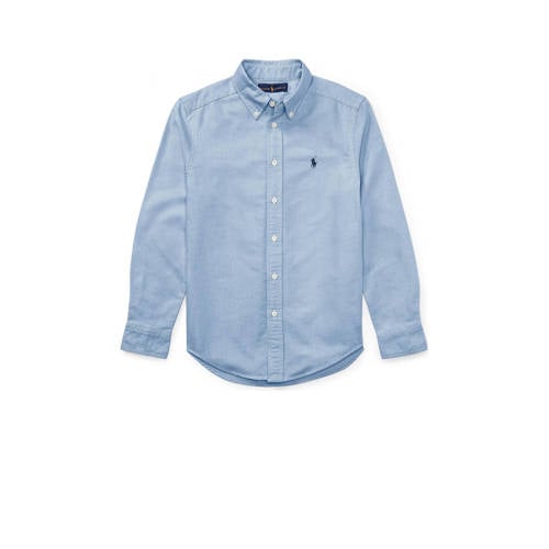 POLO Ralph Lauren overhemd met logo blauw Jongens Katoen Klassieke kraag - maat 152 afbeelding