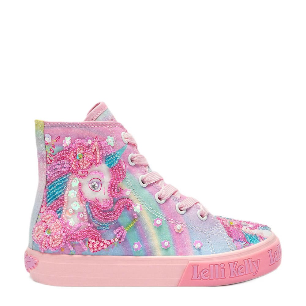 Roze meisjes Lelli Kelly sneakers van textiel met veters