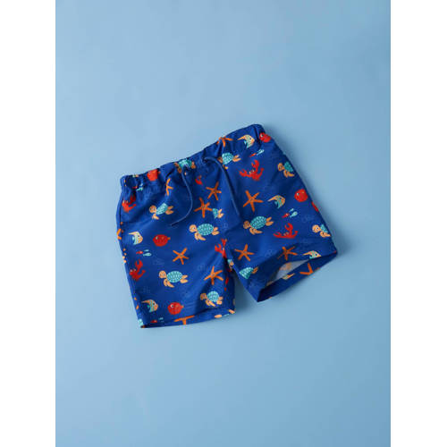 name it MINI zwemshort NMMZEUS blauw Jongens Gerecycled polyester All over print 86