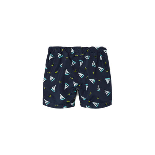 name it MINI zwemshort NMMZEUS donkerblauw Jongens Polyester All over print 80