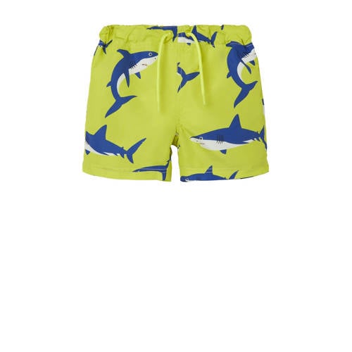 NAME IT MINI zwemshort NMMZEUS geel Jongens Gerecycled polyester All over print