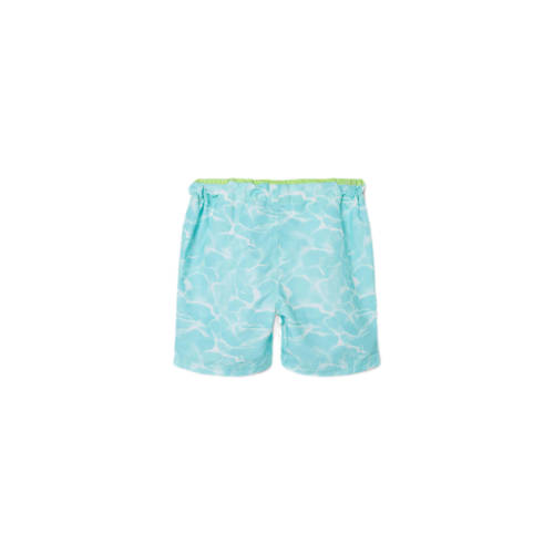 name it KIDS zwemshort NKMZAGLO met all over print aquablauw groen Jongens Polyester 116