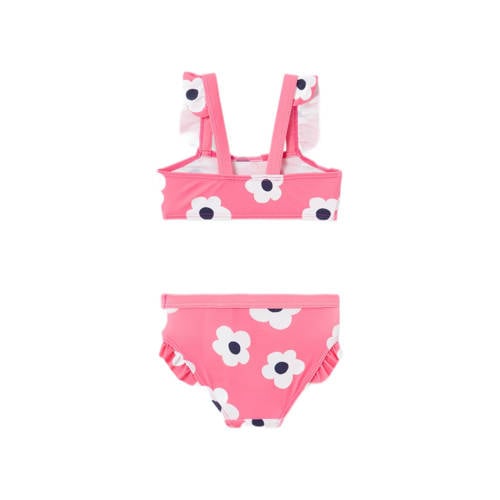 Name it MINI crop bikini met ruches NMFZULLE roze Meisjes Polyamide Bloemen 110 116