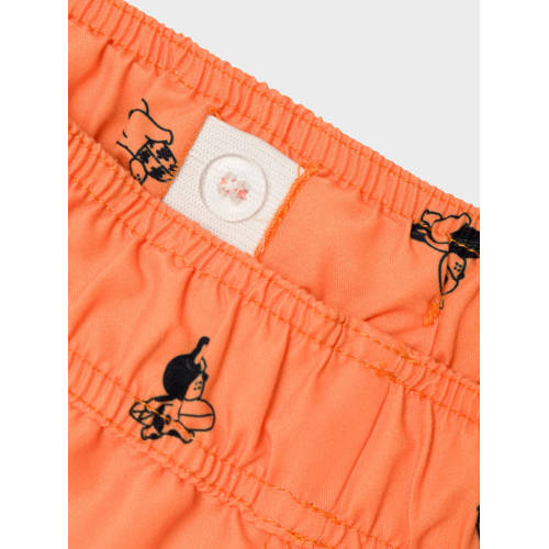 name it KIDS zwemshort NKMZADDI met all over print oranje Jongens Gerecycled polyester 140