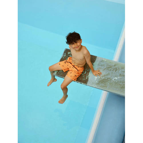 name it KIDS zwemshort NKMZADDI met all over print oranje Jongens Polyester 140