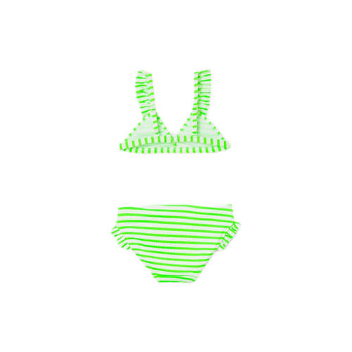 name it KIDS triangel bikini met ruches NKFZALEY neon groen wit Meisjes Polyester 134 140