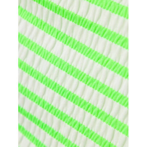 name it KIDS triangel bikini met ruches NKFZALEY neon groen wit Meisjes Polyester 134 140