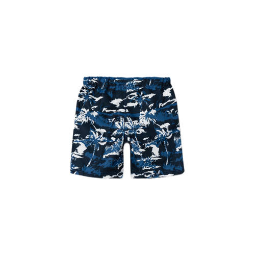 Name it KIDS zwemshort NKMZABA met all over print donkerblauw wit Jongens Gerecycled polyester 158