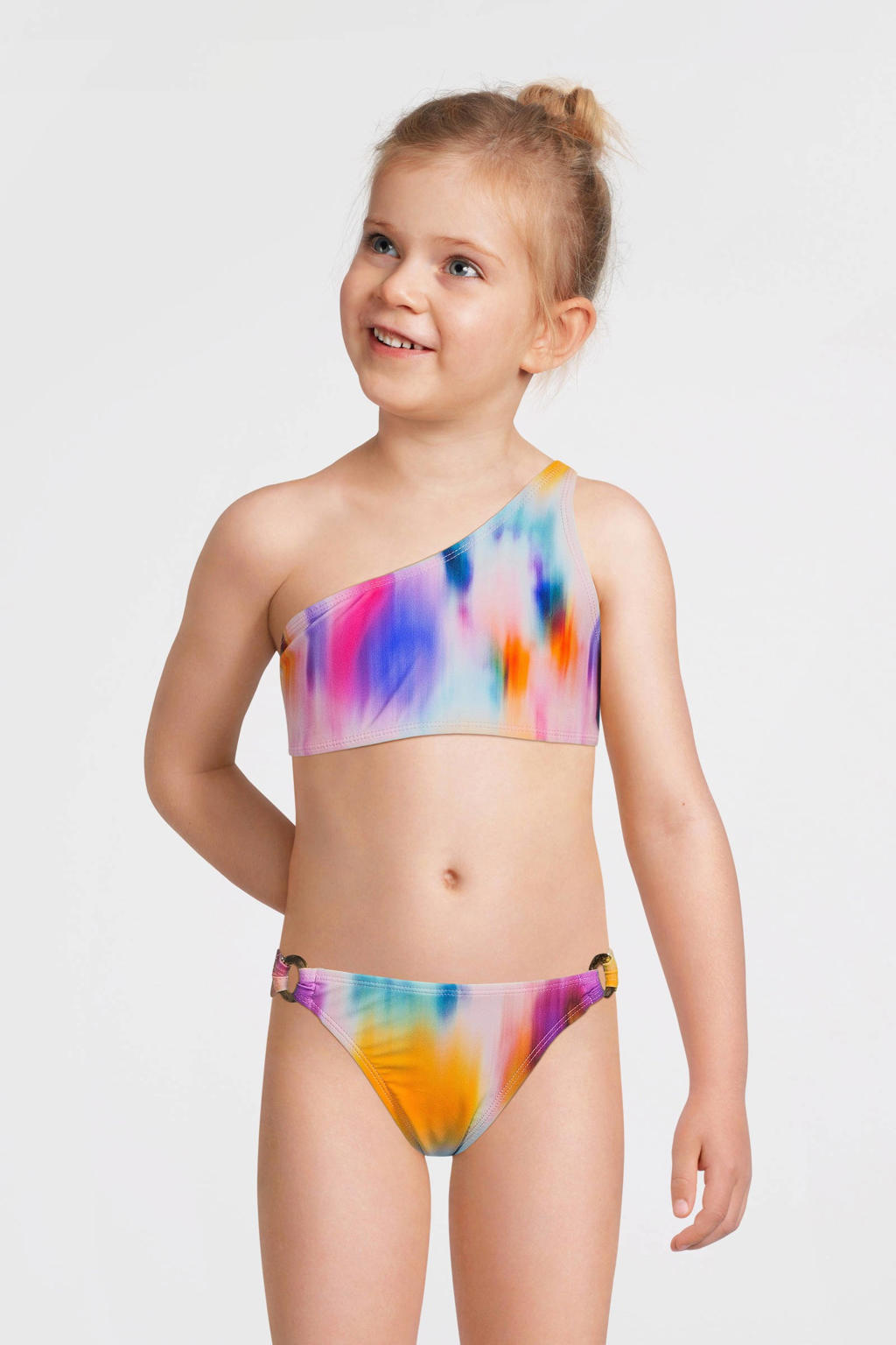NAME IT KIDS one shoulder bikini NKFZELIA roze/blauw/oranje
