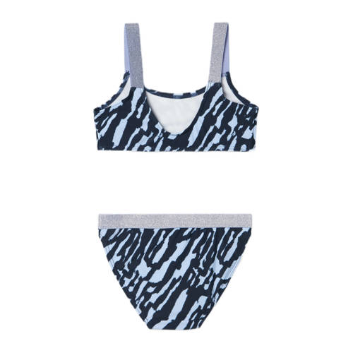 Name it KIDS crop bikini NKFZERIA blauw Meisjes Polyamide All over print 146 152