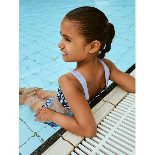 name it KIDS crop bikini NKFZERIA blauw Meisjes Polyamide All over print 158 164