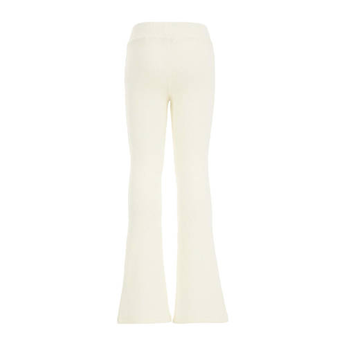 WE Fashion flared broek ecru Meisjes Polyester Effen 104