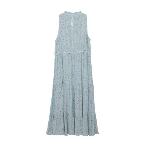S.Oliver maxi jurk met all over print lichtblauw Meisjes Viscose V-hals 164