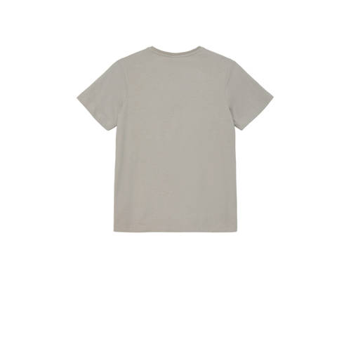 s.Oliver T-shirt met printopdruk lichtgrijs Jongens Katoen Ronde hals Printopdruk 134 140